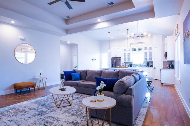 a living room with furniture