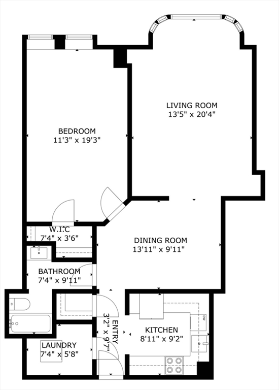 4 Charlesgate East, Unit 604 Boston, MA 02215 - Photo 20 of 20 a picture of a floor plan