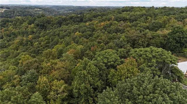 an aerial view of a house with yard and outdoor seating