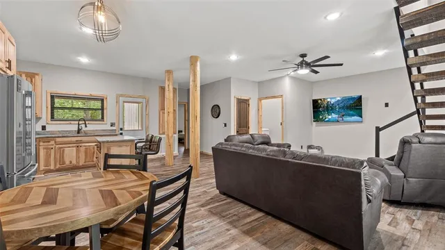 a living room with furniture