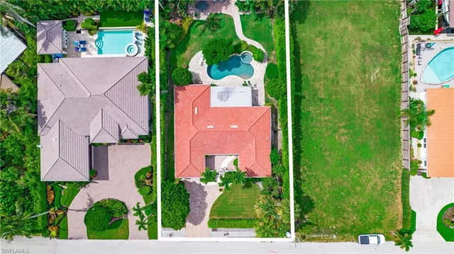 an aerial view of a house