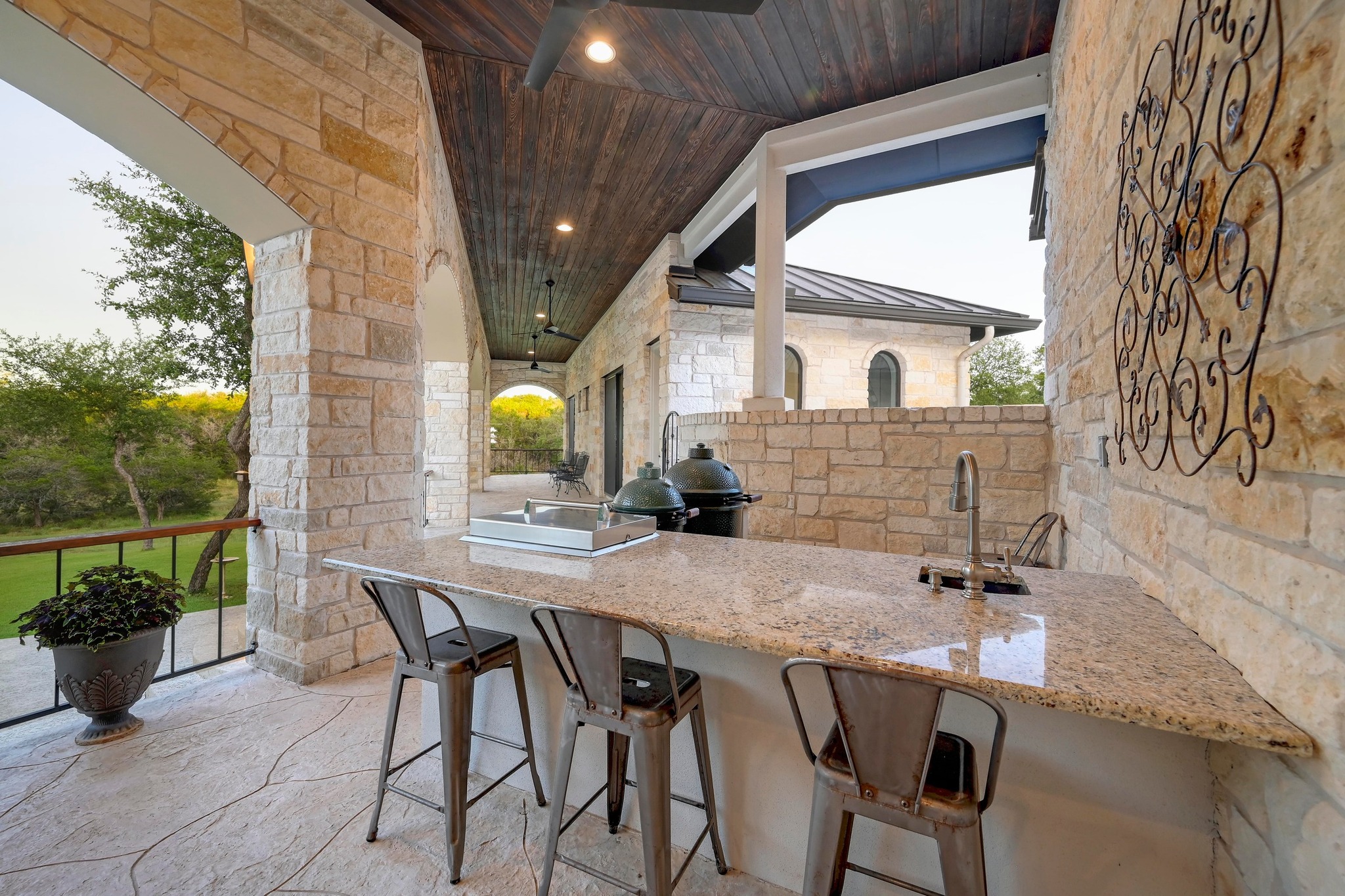401 Trail Ridge Road Wimberley, TX 78676 - Photo 20 of 34 View of patio / terrace featuring an outdoor kitchen and ceiling fan
