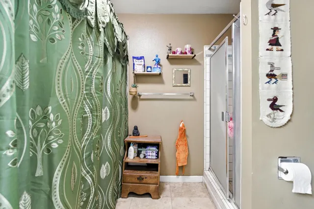 a view of a chairs and tables in patio