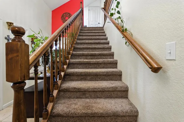 a view of backyard of house