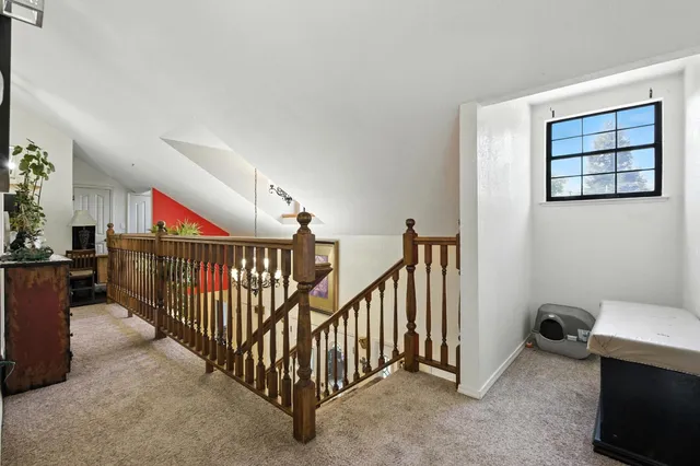 a backyard of a house with seating space