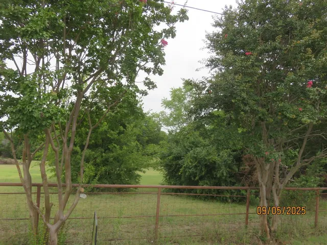 a view of backyard with green space