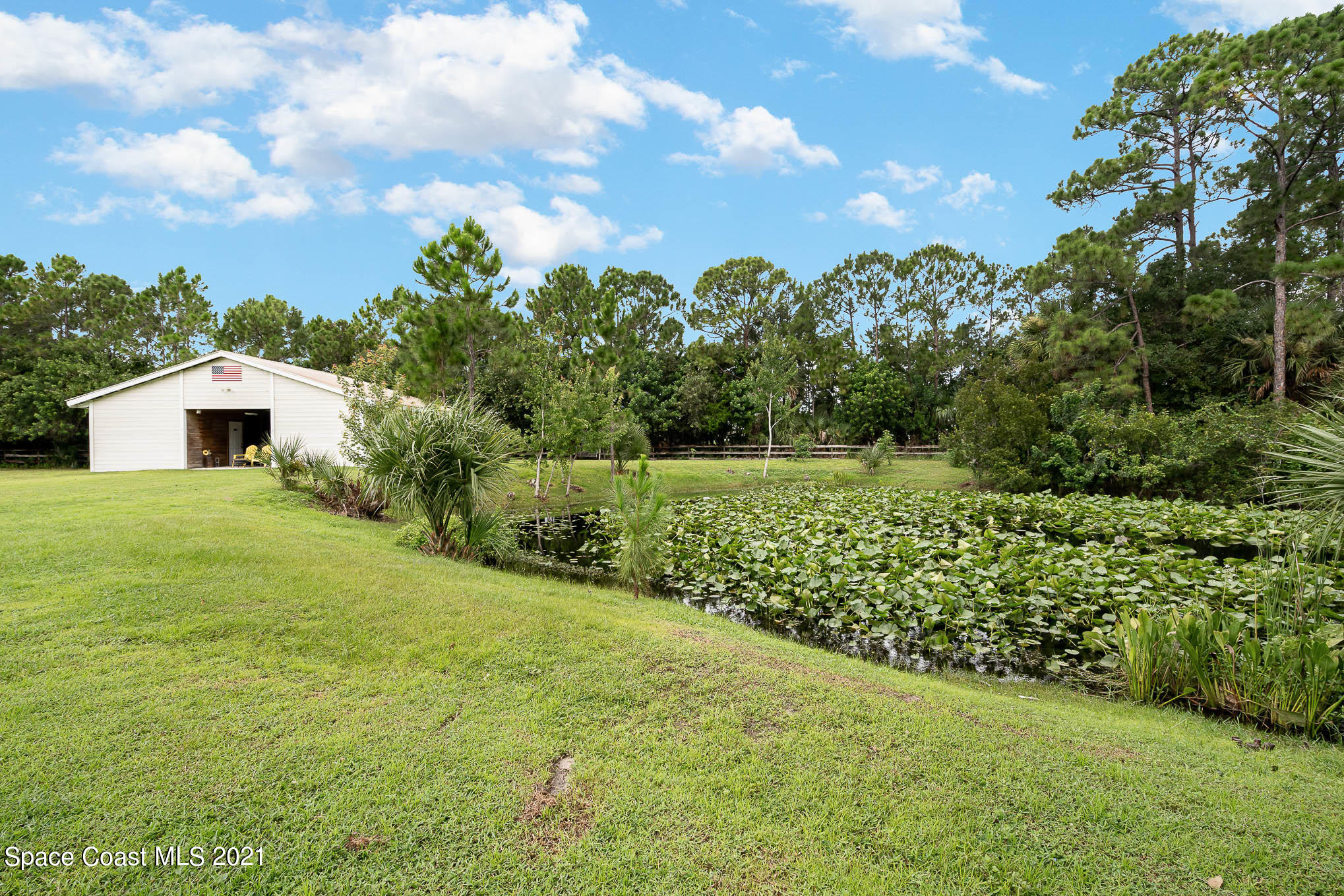 5080 Craig Road Cocoa, FL 32926 - Photo 34 of 41 a view of a backyard with plants and lake view