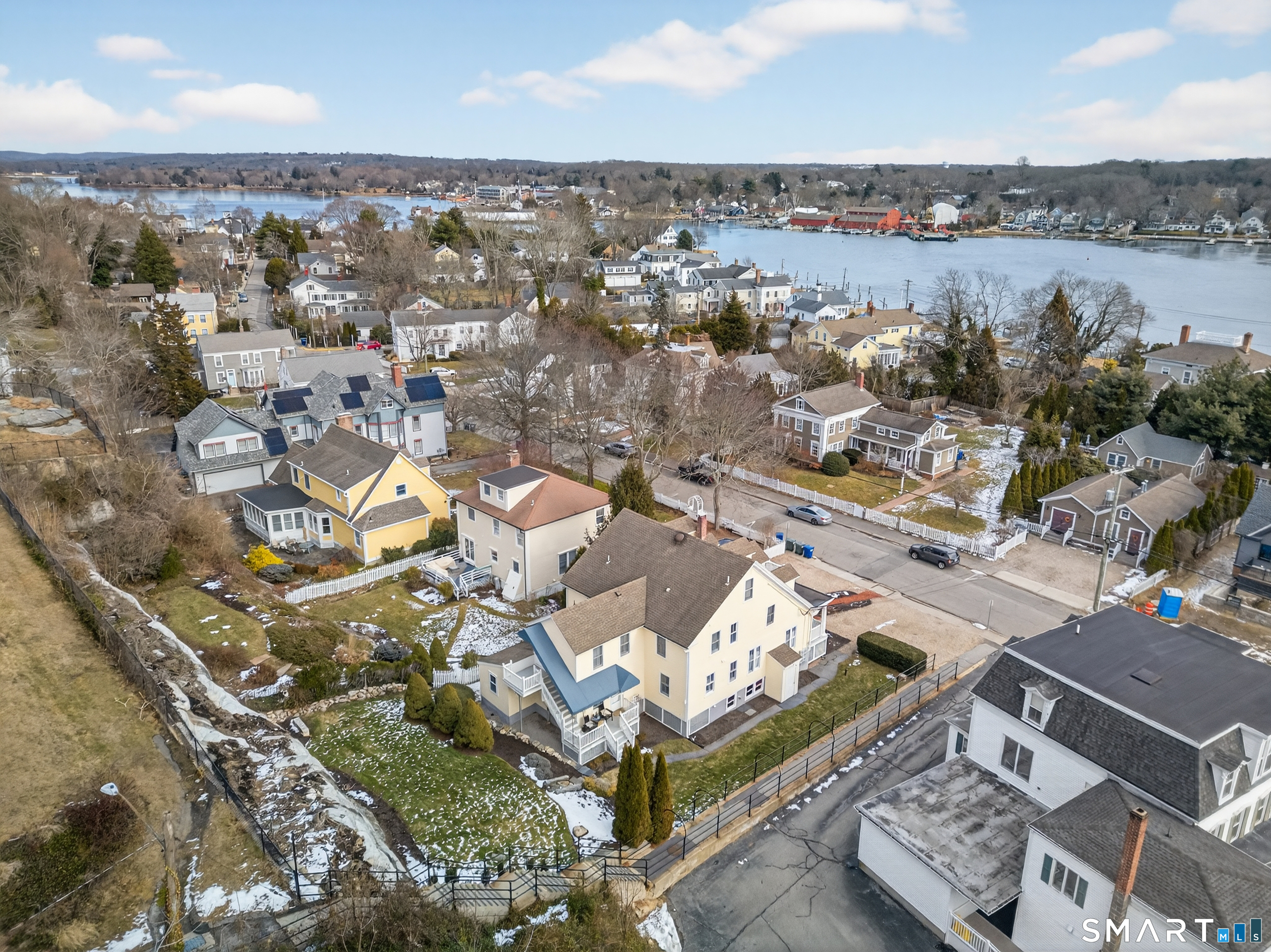 19 Pearl Street Groton, CT 06355 - Photo 22 of 39 an aerial view of a city with lots of residential buildings