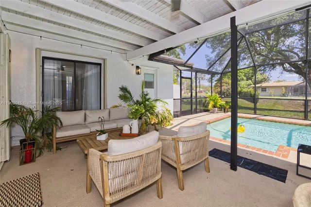 a living room with furniture