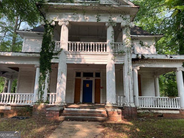 front view of a house with a porch
