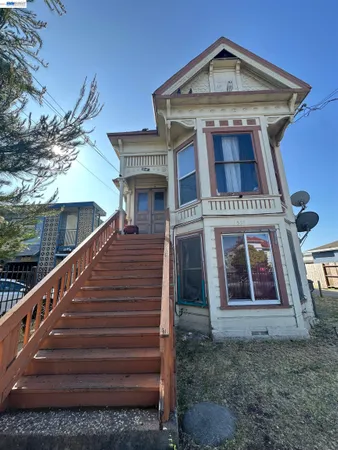 a view of a building with a window