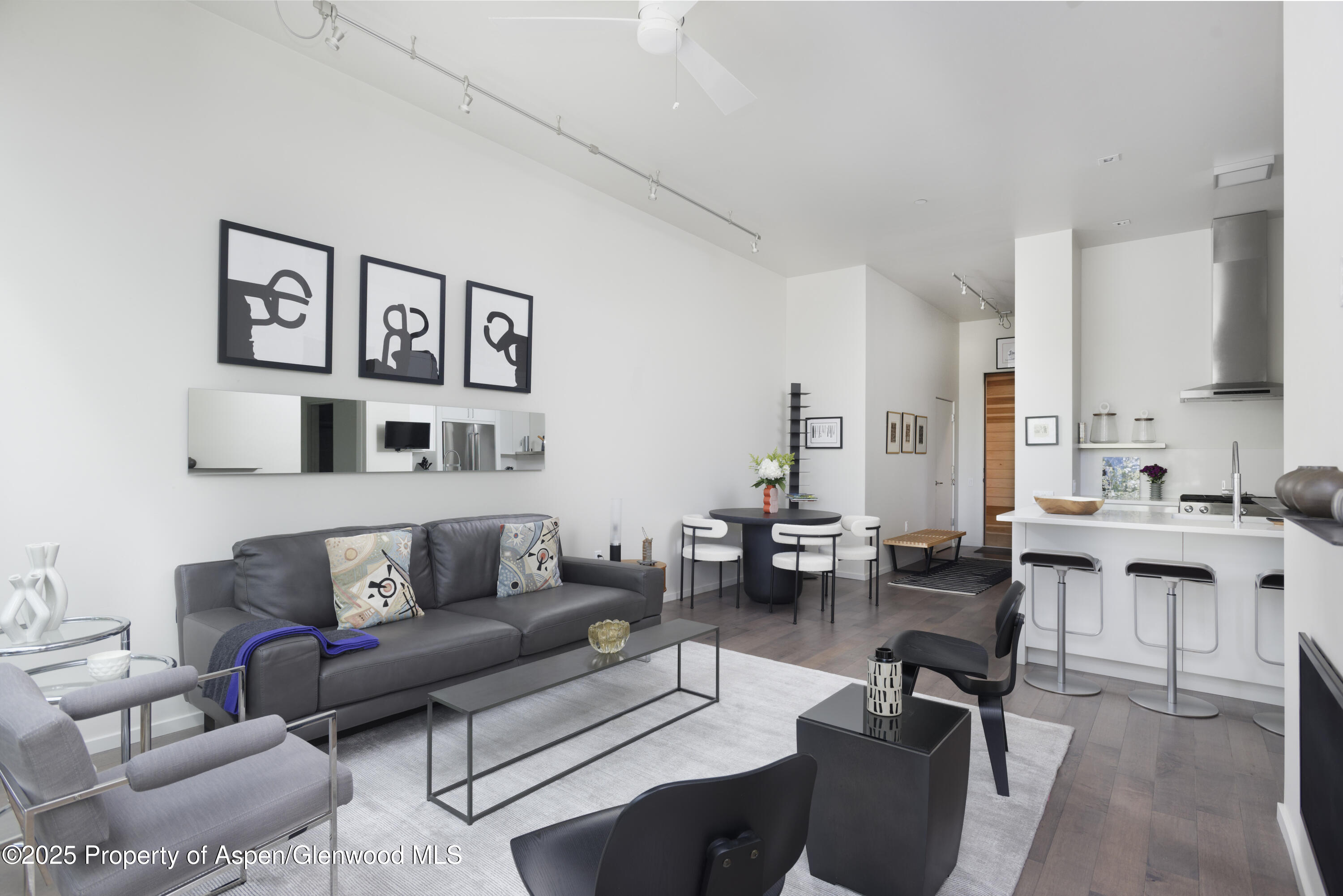 104 Evans Road, Unit 207 Basalt, CO 81621 - Photo 4 of 10 a living room with furniture kitchen view and a large window