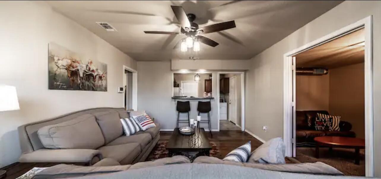 3621 31st Street Lubbock, TX 79410 - Photo 4 of 14 a living room with furniture and a chandelier