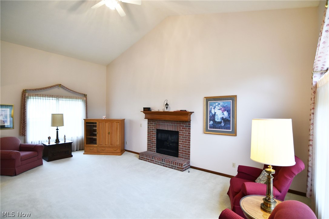 2703 Canton Road Uniontown, OH 44685 - Photo 7 of 34 Large Great Room with Gas Fireplace & Cathedral Ceiling!