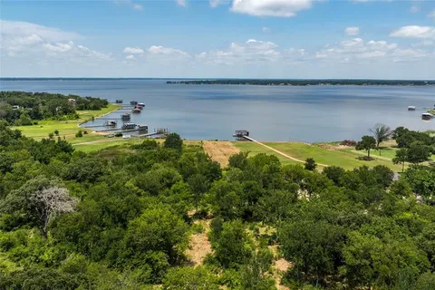 a view of a lake with houses