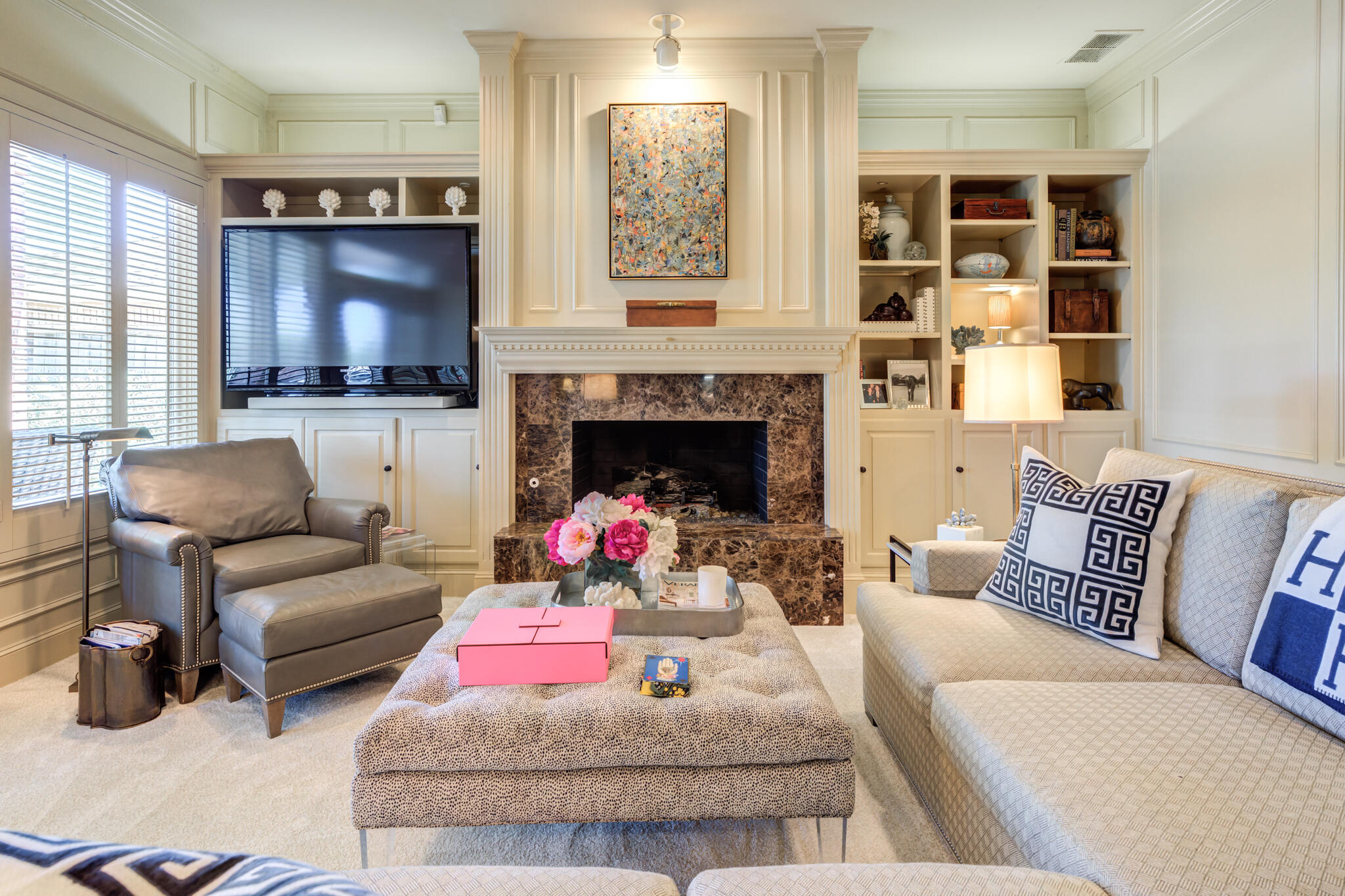 4612 91st Street Lubbock, TX 79424 - Photo 56 of 83 a living room with furniture and a fireplace