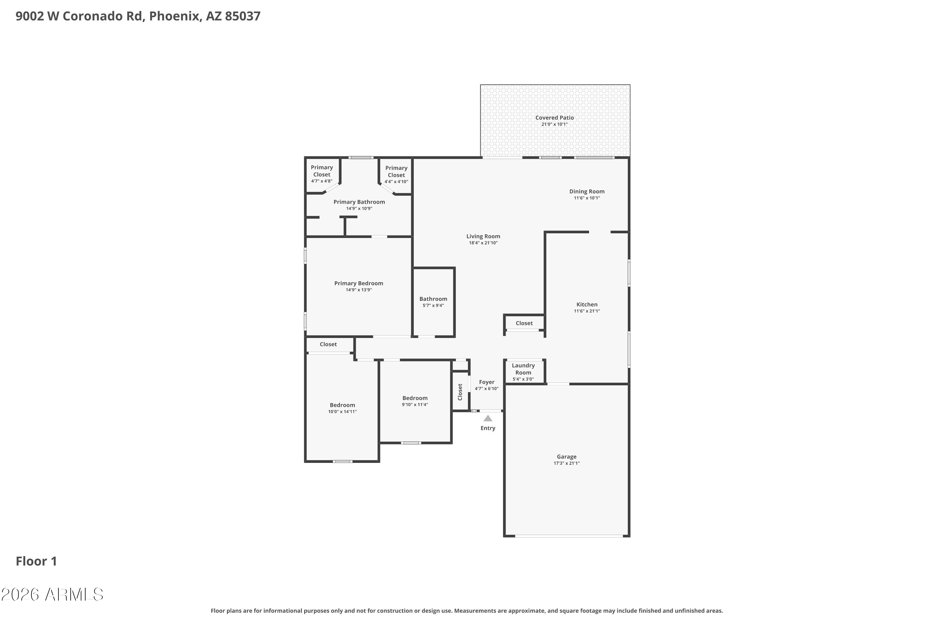 9002 West Coronado Road Phoenix, AZ 85037 - Photo 54 of 54 a picture of a floor plan