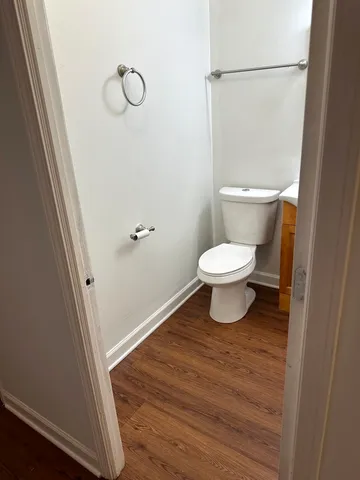 a bathroom with a toilet