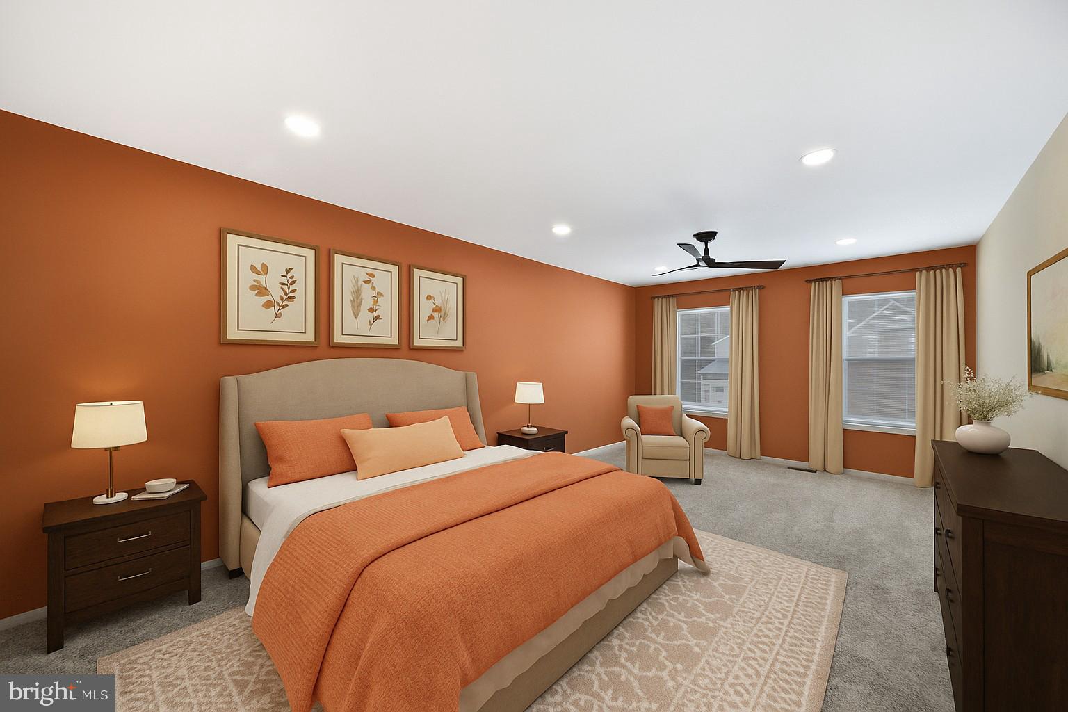 9729 Denrob Court Baltimore, MD 21234 - Photo 26 of 58 a bedroom with a large bed and a large window