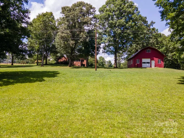 a view of a trees in front of a house with a big yard