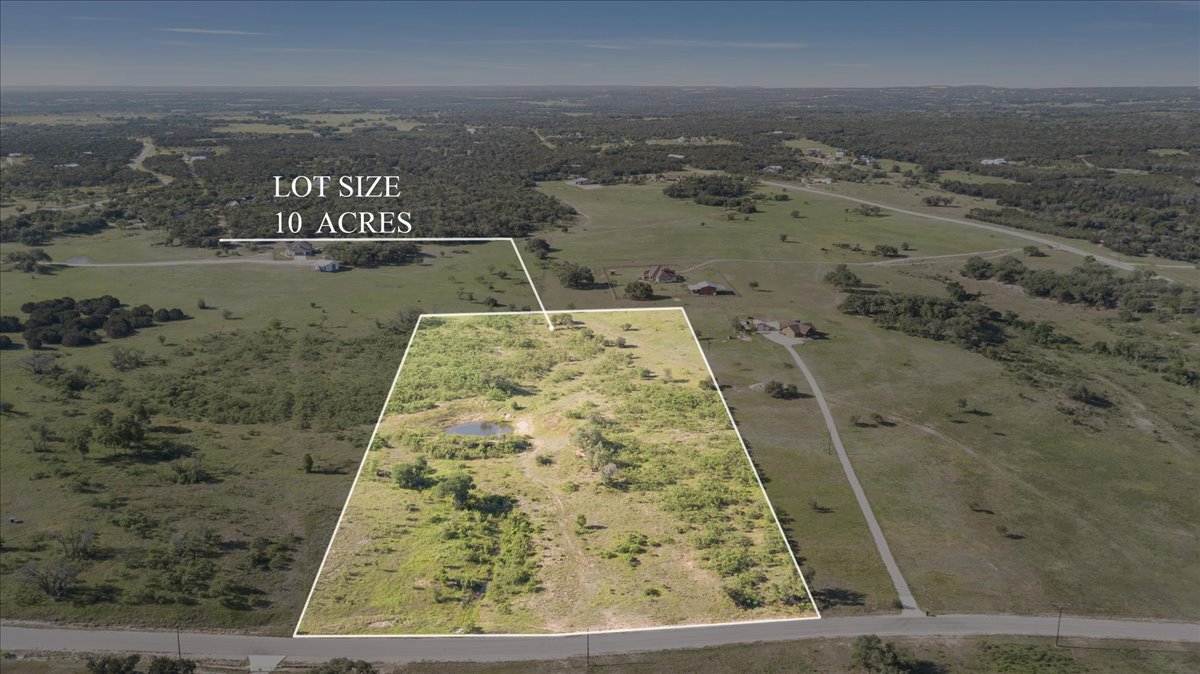 Lot 104 Carpenter Loop Burnet, TX 78611 - Photo 28 of 28 Aerial view of sparsely populated area featuring property boundaries highlighted