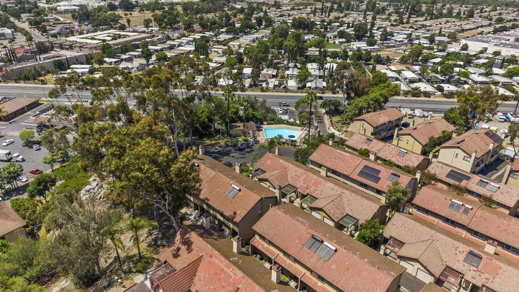 10775 Tamar Terrace, Unit A Santee, CA 92071 - Photo 36 of 38 an aerial view of a city with lots of residential buildings