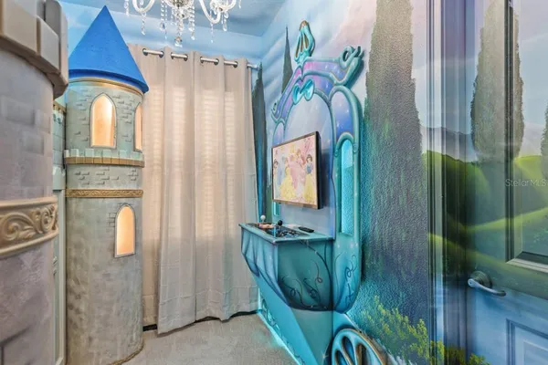 a view of a room with rack on the wall