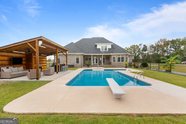 a view of outdoor space with seating