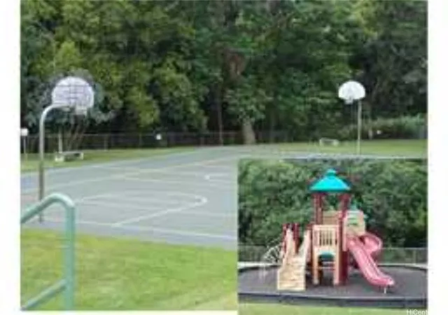 a view of a backyard