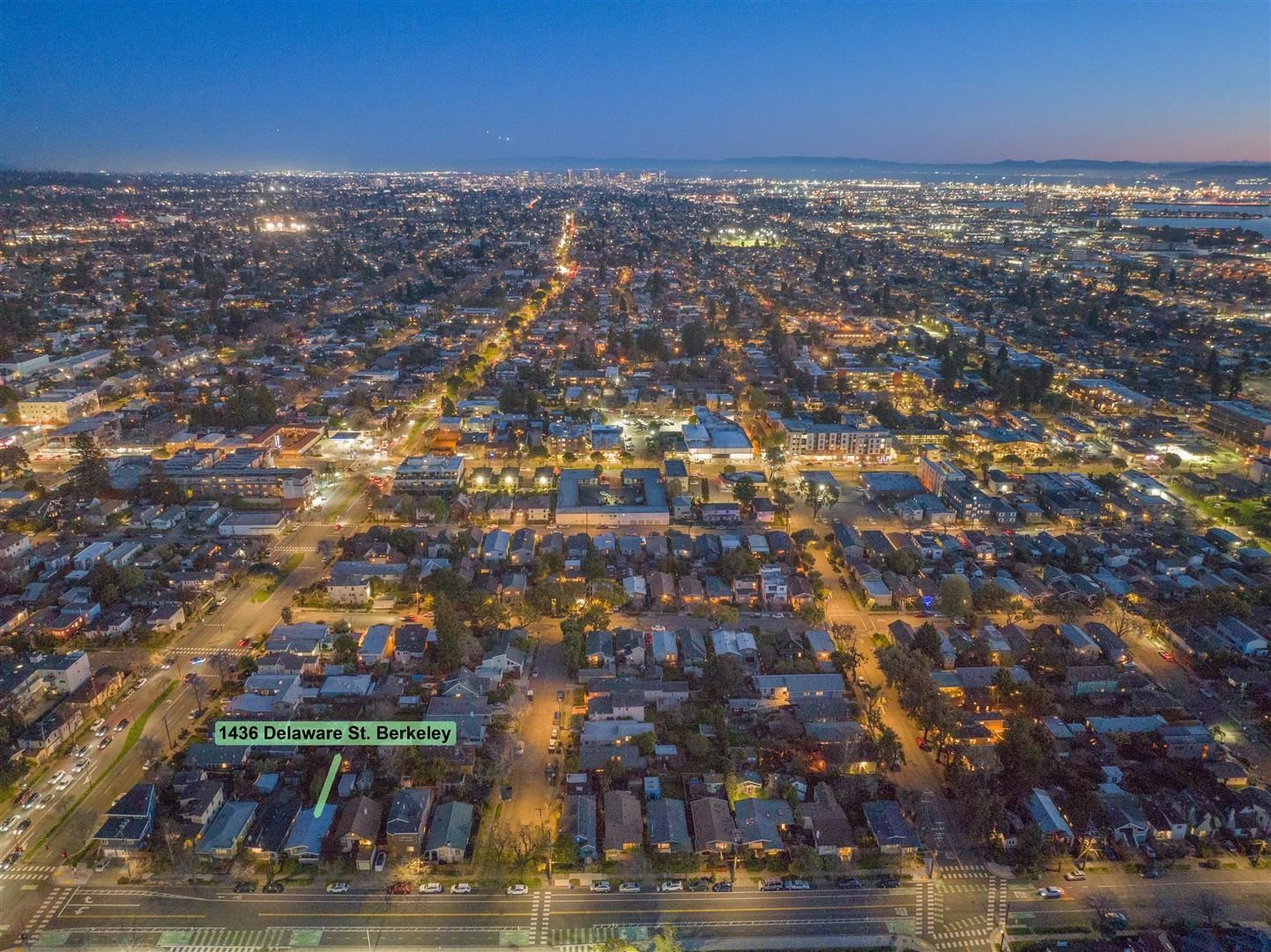 1436 Delaware Street Berkeley, CA 94702 - Photo 4 of 60 Aerial view at dusk of a city view