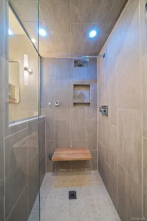 a bathroom with a shower