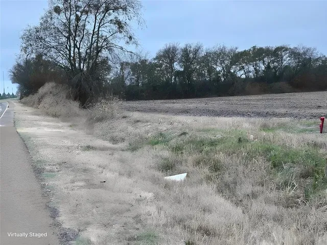 a view of backyard with wooden fence