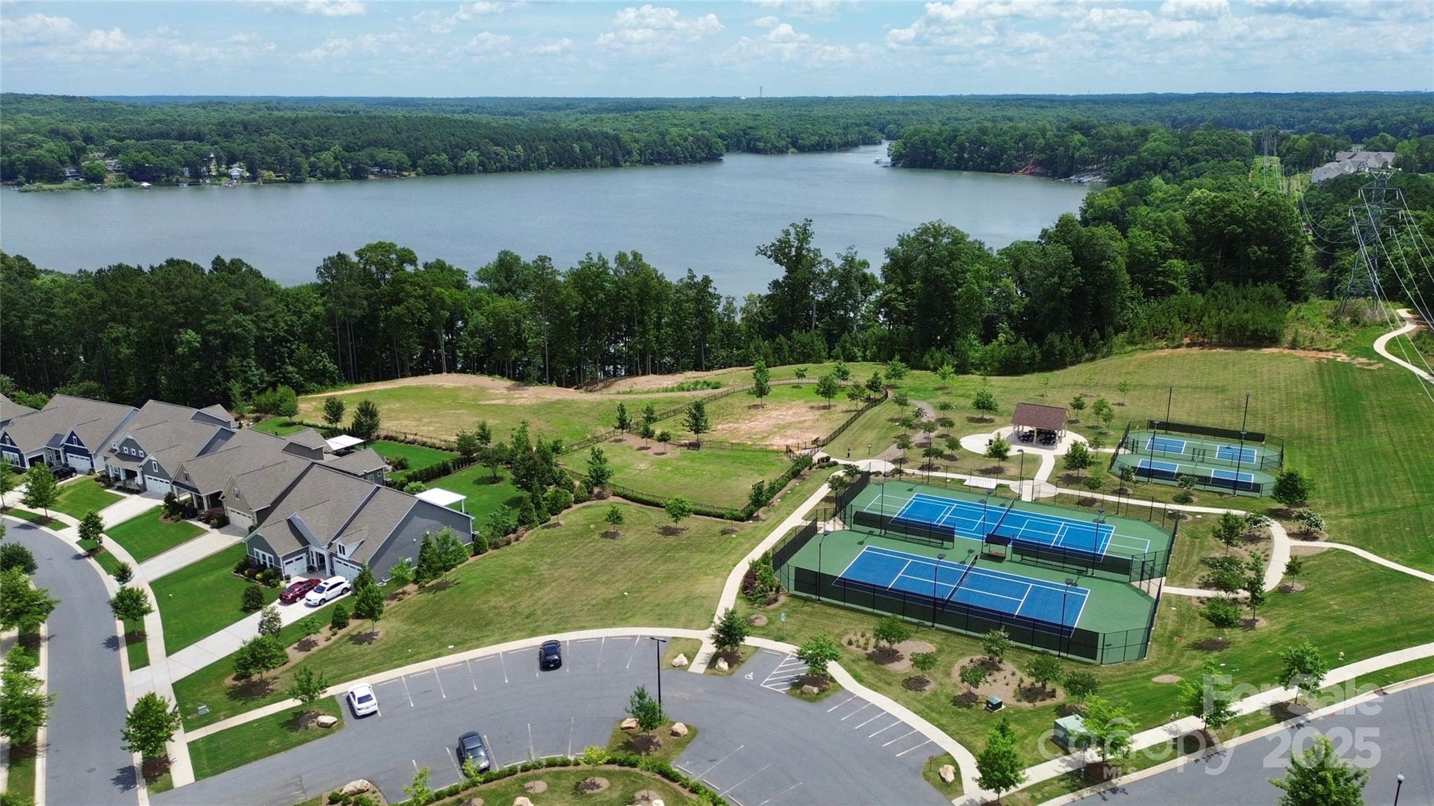 128 Van Gogh Trail Mount Holly, NC 28120 - Photo 39 of 48 an aerial view of a house with garden space and lake view