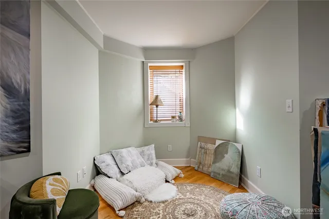 a view of a door and a window