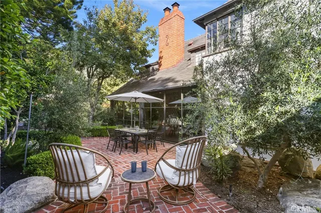 a view of chair and tables