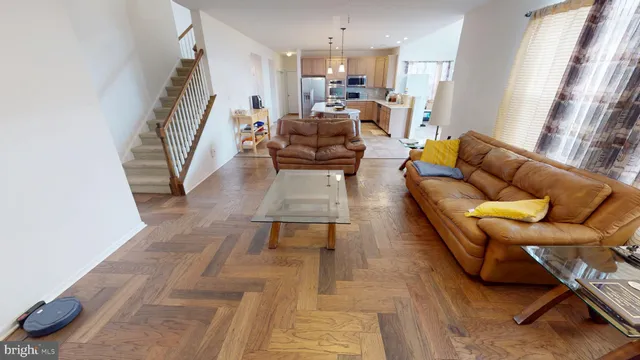 a living room with furniture