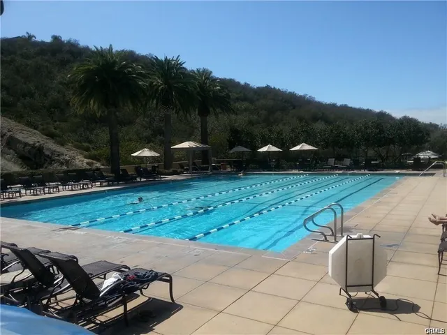 a view of a backyard with plants and mountain