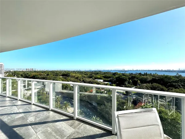 a view of balcony with city