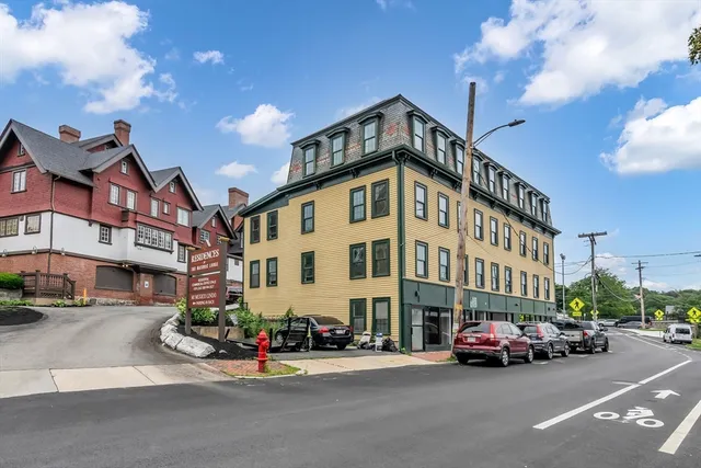 a car parked in front of a building