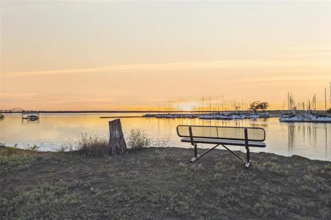 a view of a lake with outdoor space
