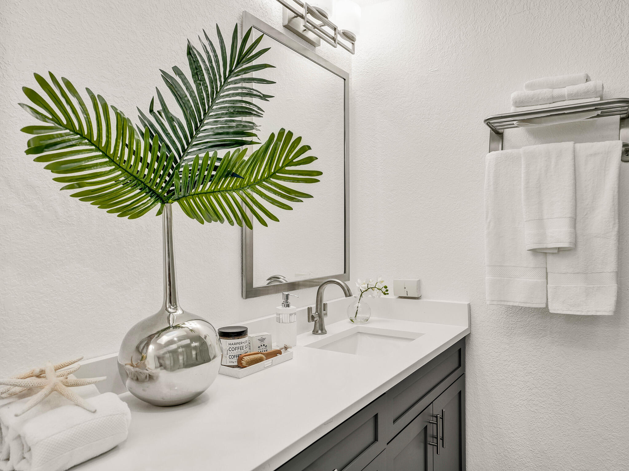 10698 Crystal Lake Drive Boca Raton, FL 33428 - Photo 23 of 48 a bathroom with a sink a mirror and a potted plant