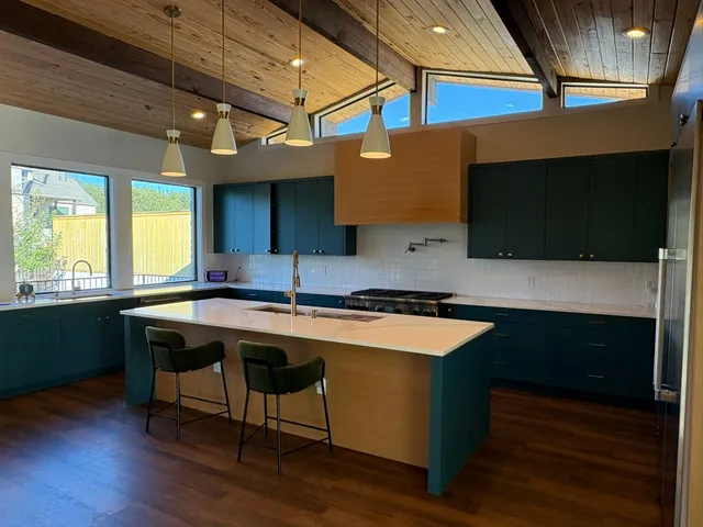 a storage room with wooden floor