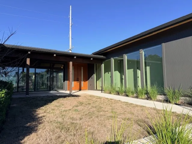 a view of a house with a patio