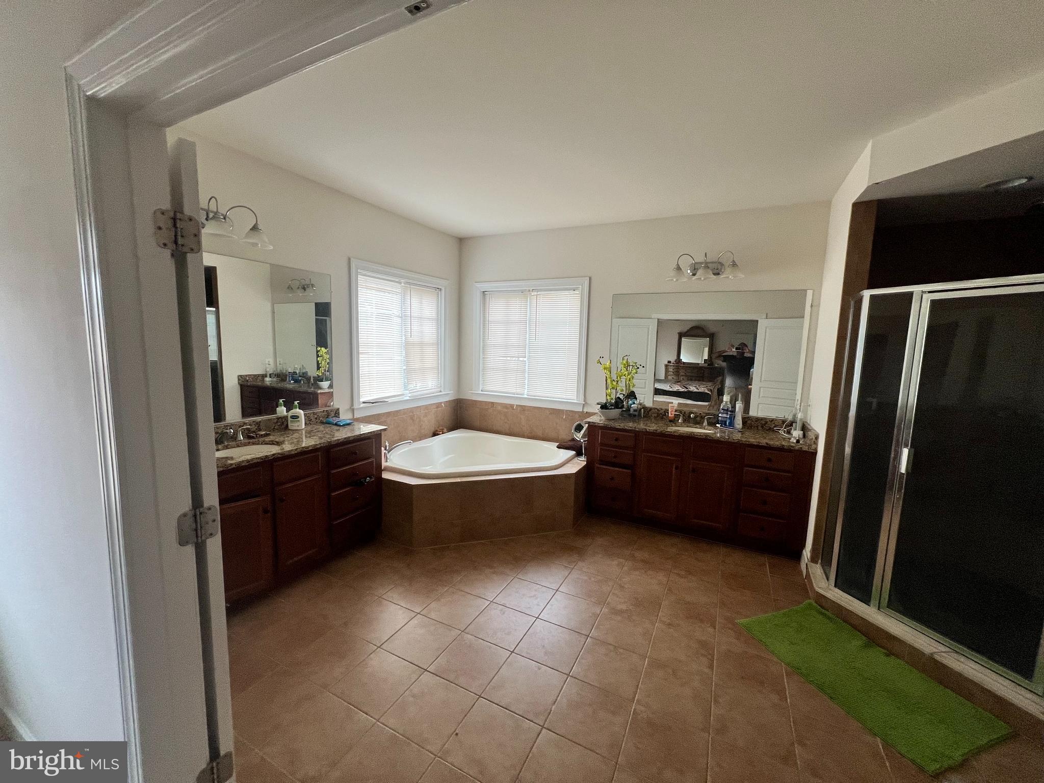 42443 Reservoir Ridge Place Ashburn, VA 20148 - Photo 20 of 22 a large bathroom with a tub a sink a mirror and a shower