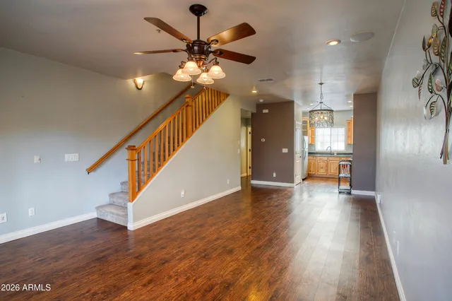 a view of an entryway with stairs