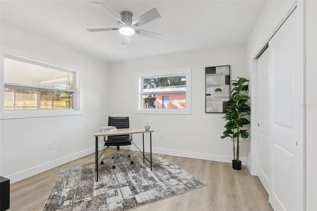 an aerial view of multiple house