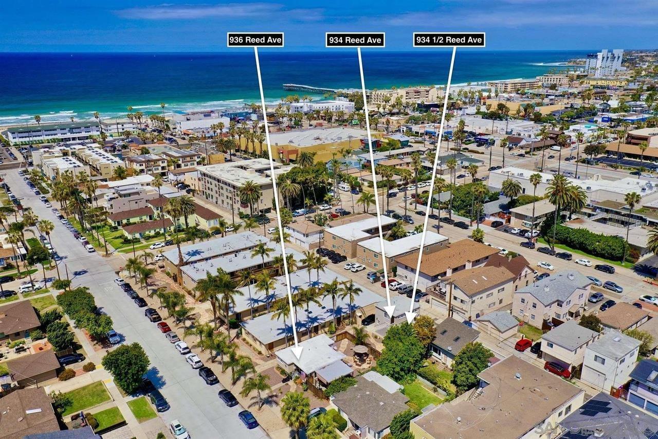 934 Reed Avenue San Diego, CA 92109 - Photo 3 of 39 an aerial view of residential houses with outdoor space
