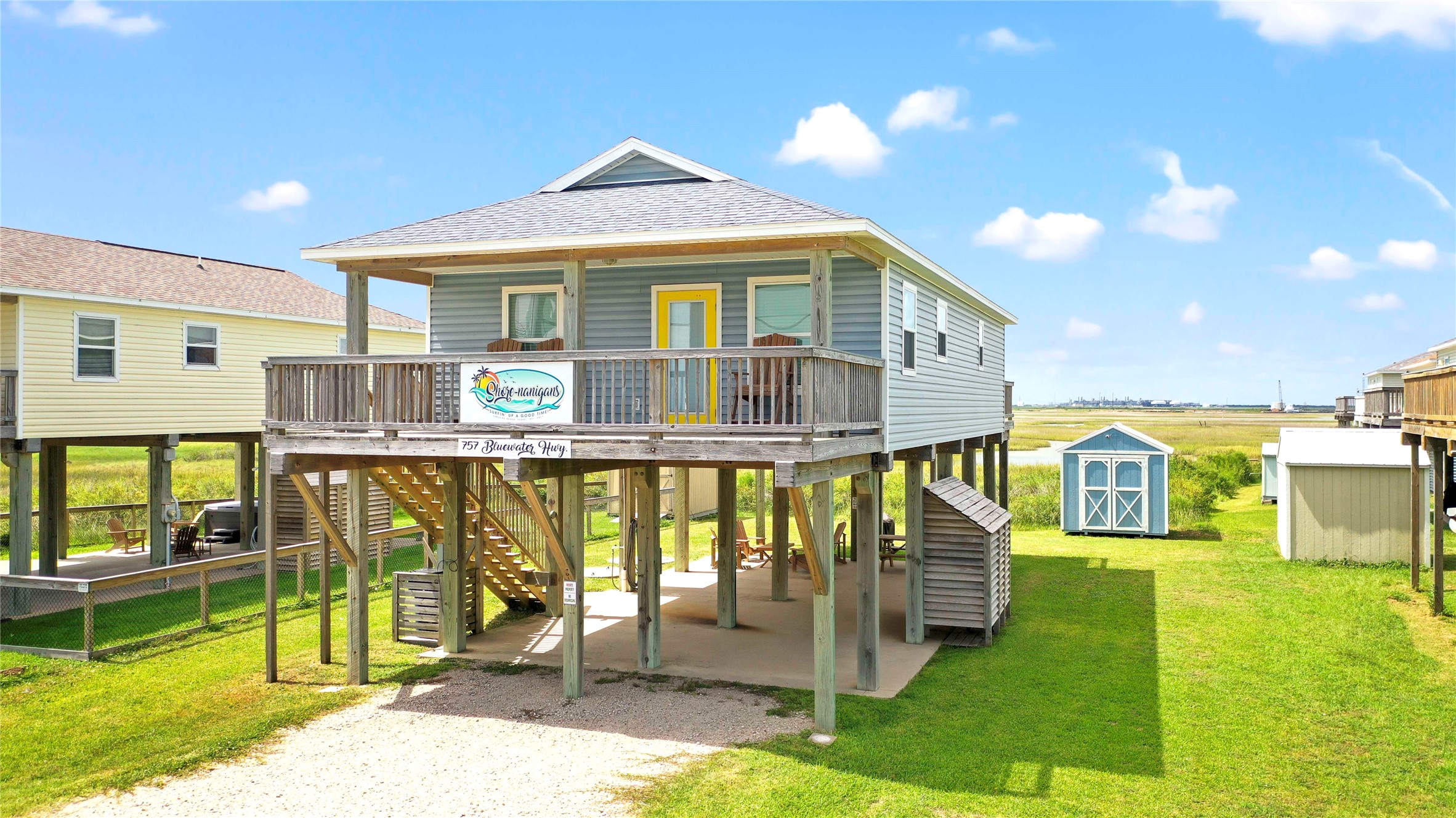 757 Bluewater Highway Surfside Beach, TX 77541 - Photo 43 of 44 a front view of a house with a yard
