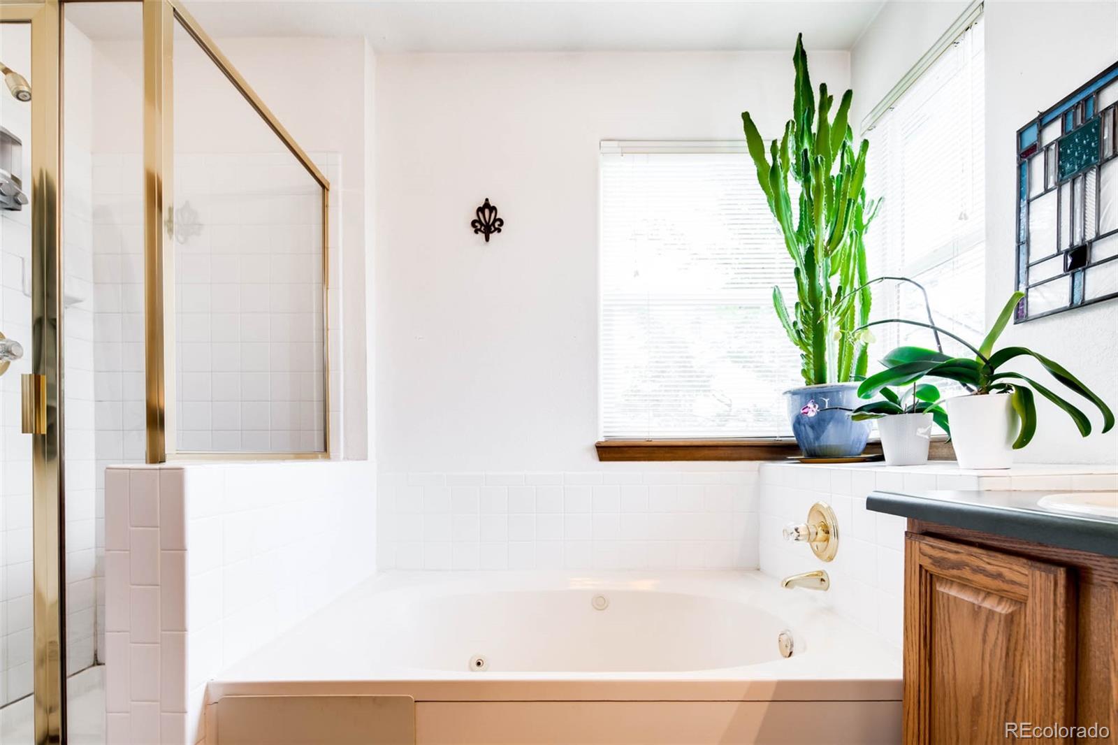 6549 Poppy Street Arvada, CO 80007 - Photo 20 of 33 a bathroom with a sink a bathtub and a window