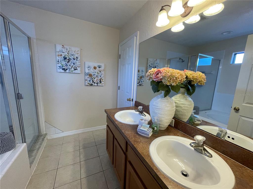 141 Summer Pl Loop Clermont, FL 34714 - Photo 23 of 63 a bathroom with a sink a mirror and a shower